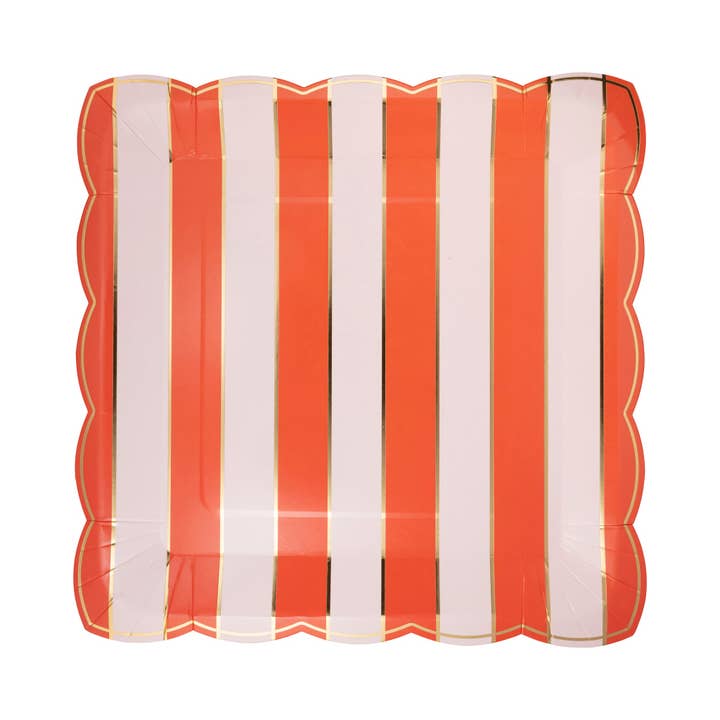 My Mind’s Eye - Wholesale Disposable Plate - BRD1141 - Love Birds Striped Plate