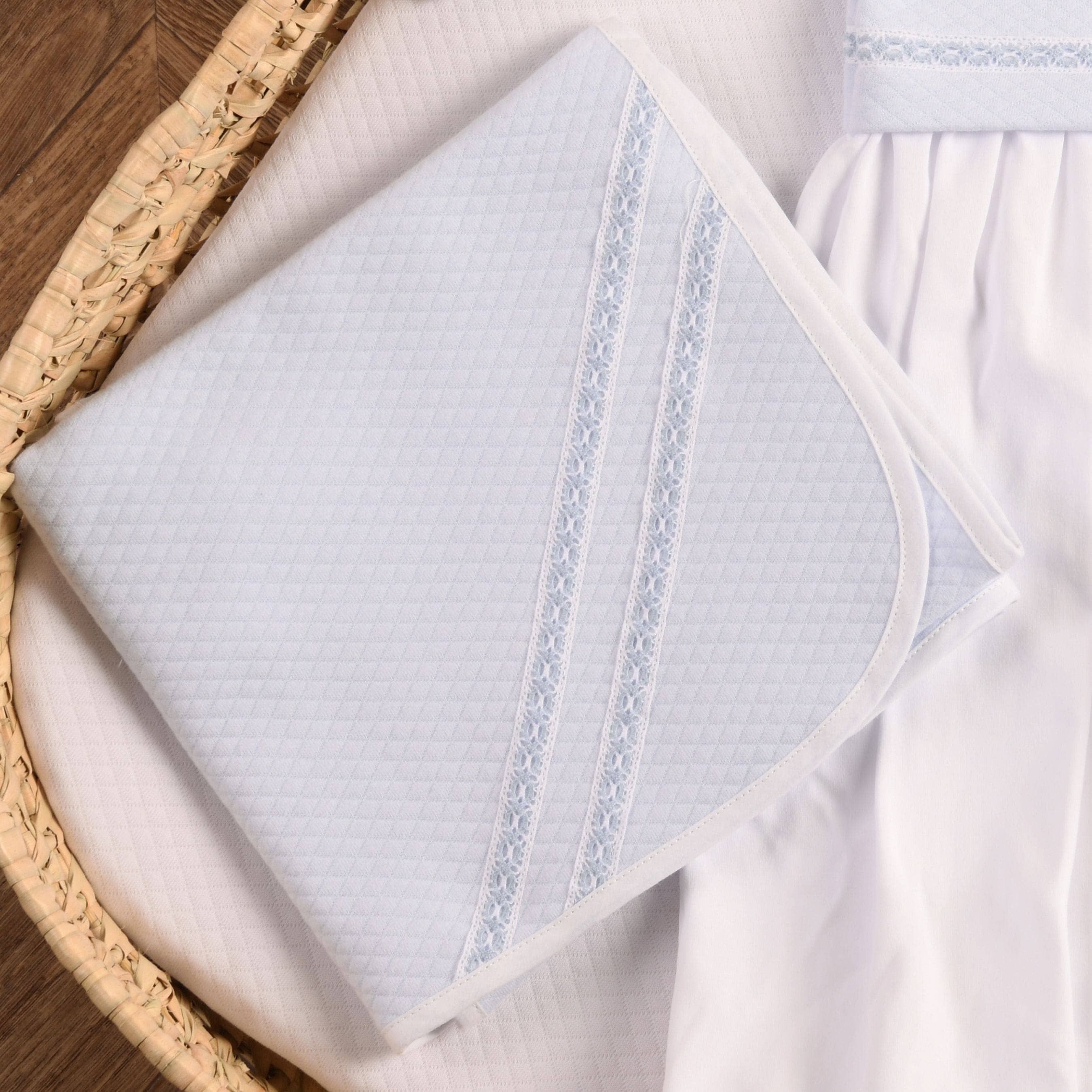 Bebe Sweeny - Wholesale Bedding Blanket - Kids & Baby - Boys Blue Quilted Cotton Blanket (80cm)0