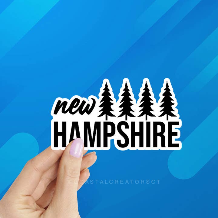 New Hampshire Trees Waterproof Laptop Bottle Sticker for wholesale by Coastal Creators of Connecticut