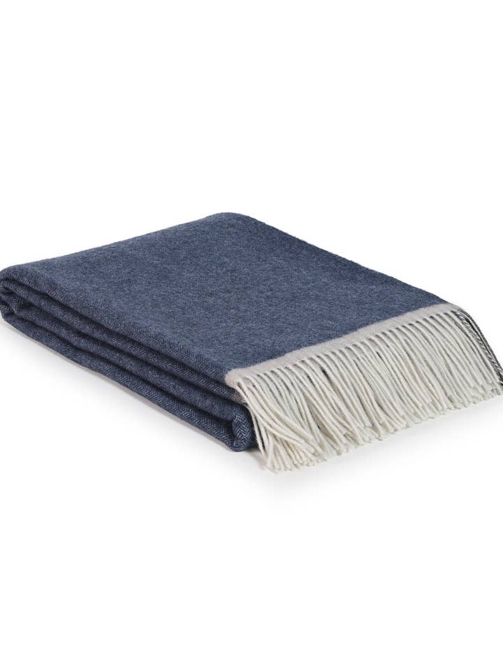 Merino/cashmere Throw Blanket MILANO - dark blue for wholesale by MoST