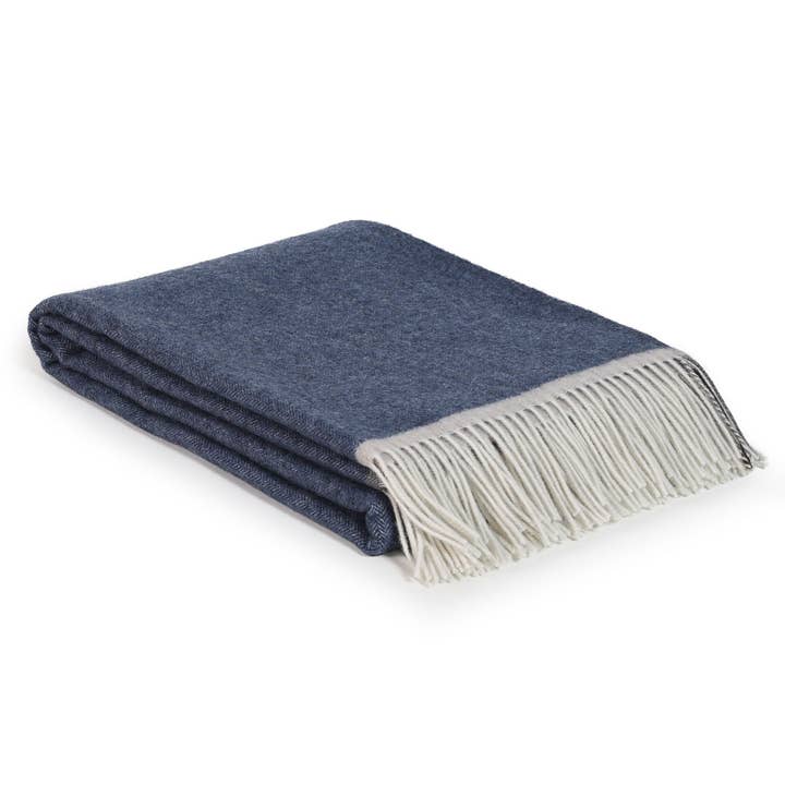 MoST - Wholesale Throw Blanket - Soft Cashmere & Merino wool throw blanket MILANO dark blue0