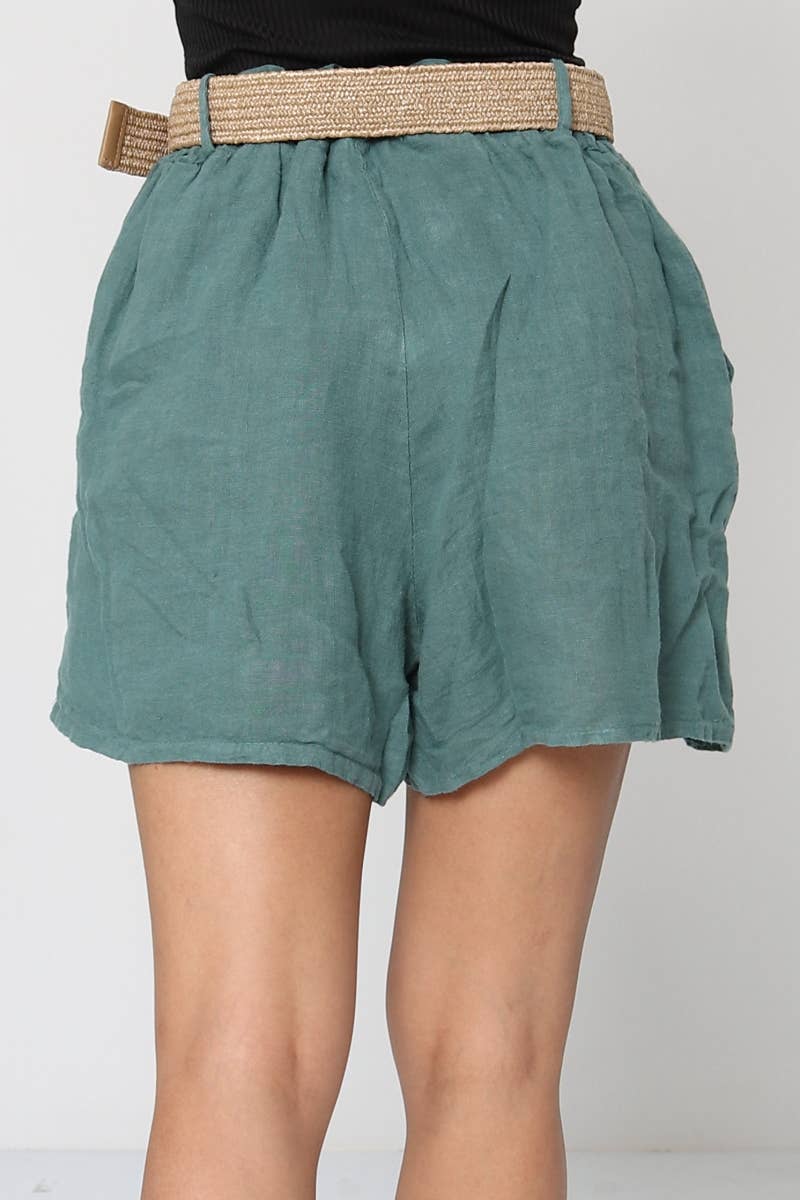 LÉA & LUC – wholesale Shorts – Dam – Shorts i 100 % linne med bälte REF. 505713