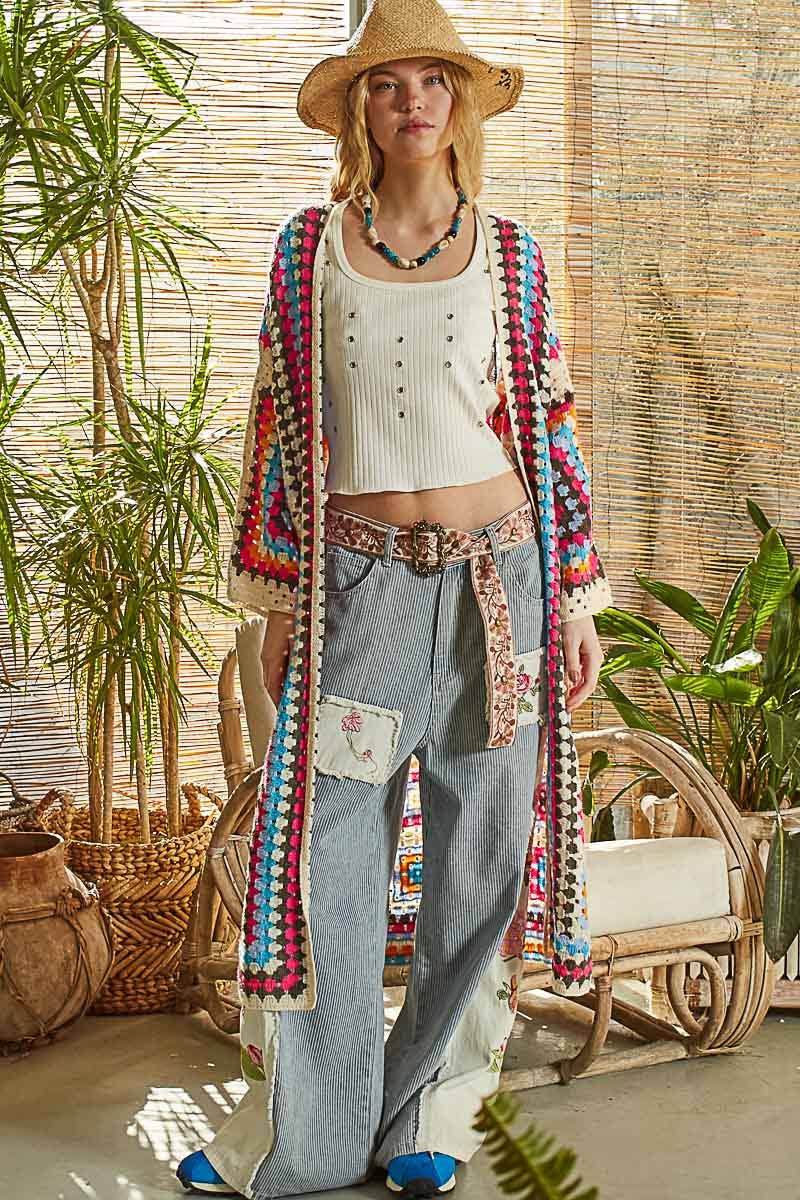 Pol Clothing - Wholesale Cardigan - Women's - Long Sleeve Crochet Various Colors Cardigan9