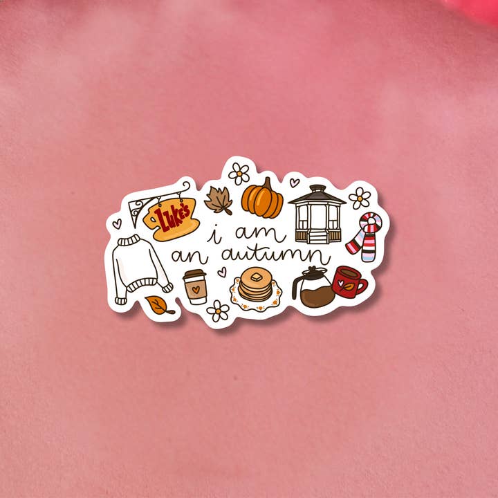 I Am An Autumn Water Resistant Sticker | Gilmore Girls for wholesale by The Sunday Disco
