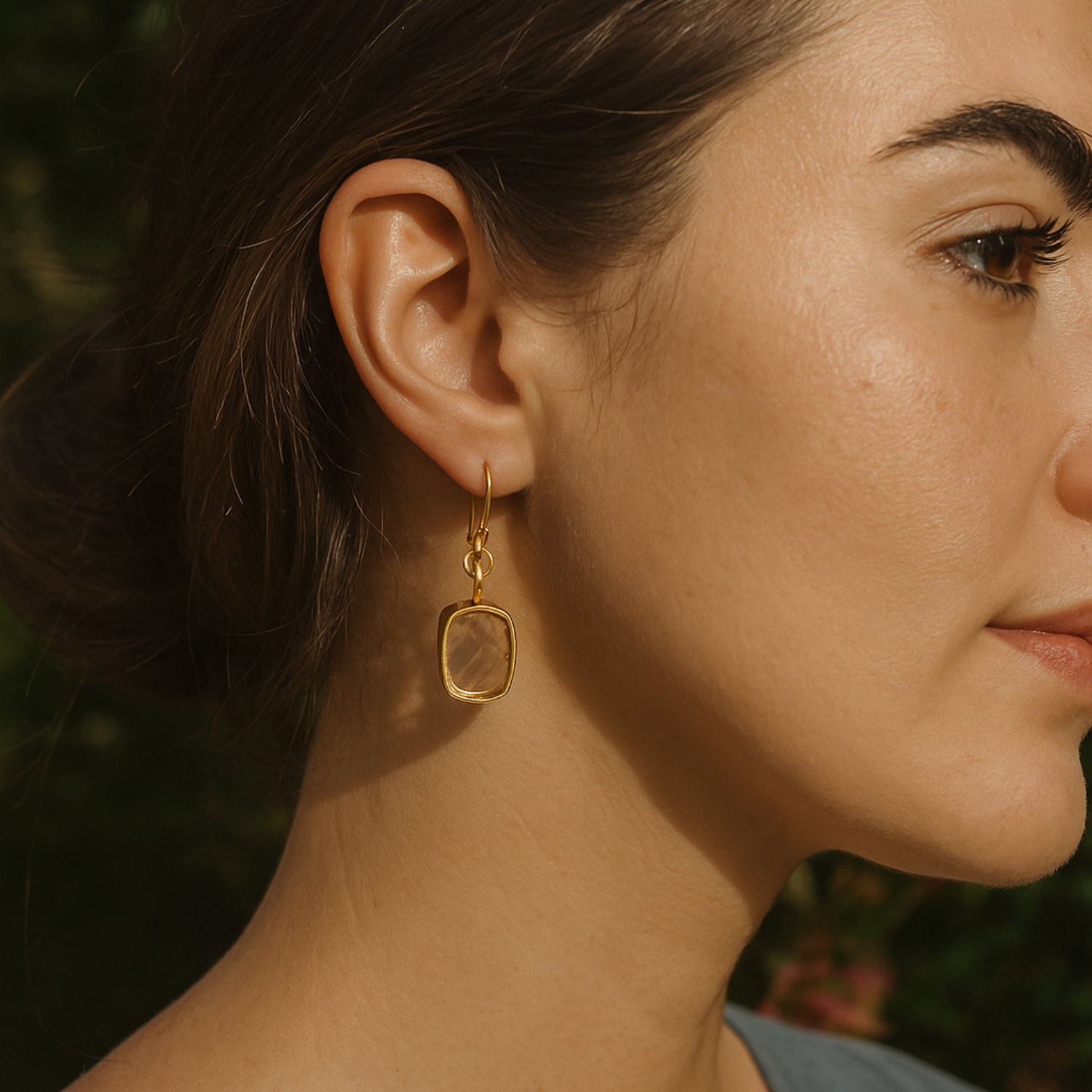 El Joyero – wholesale Dangle earrings – Crystal Quartz Earring Raw Birthstone Hook Dangle Earrings0