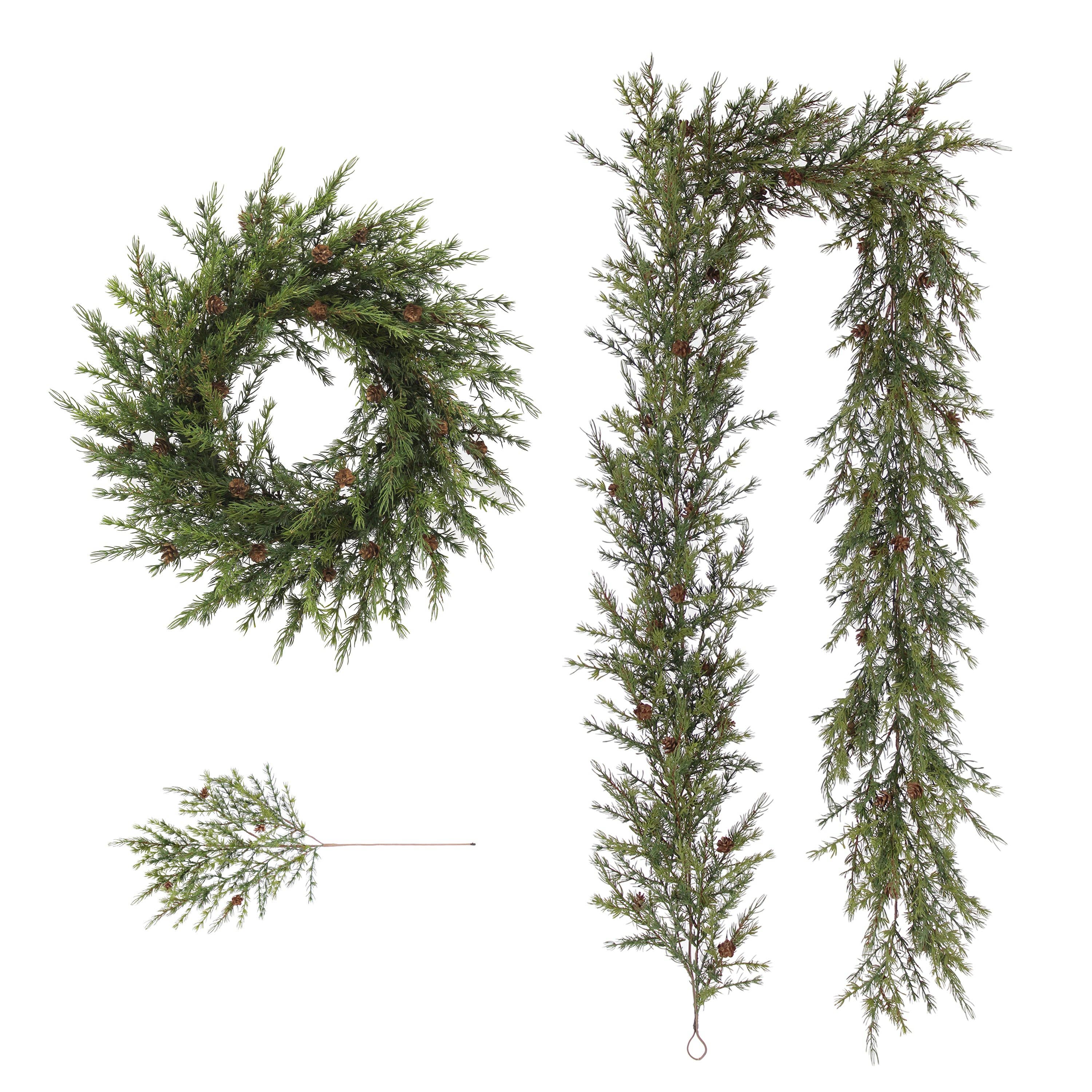 CG Hunter - Wholesale Bunting/Garland - 9' Artificial Pine Garland with Pinecones5