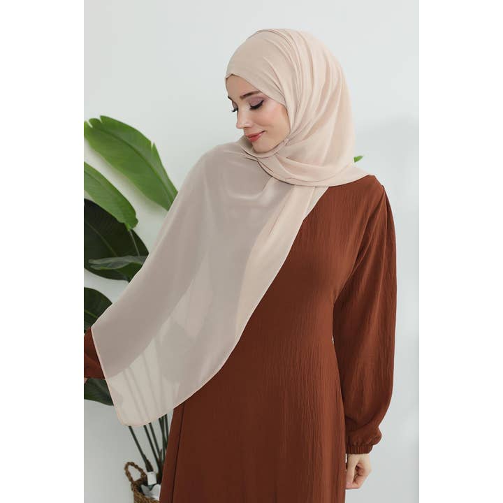 Aisha's Design - Wholesale Hijab – Women’s - Instant Chiffon Shawl Headscarf for Women with Cotton Bonnet Chiffon Turban Cap, Ready-to-Wear Soft Chiffon Shawl Instant Hijab Wrap,PS-4618