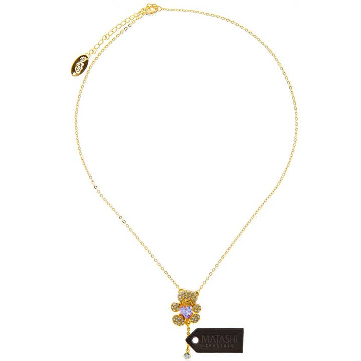 Matashi - Wholesale Pendant/Charm Necklace - Champagne Gold Plated Necklace with Teddy Bear Design8