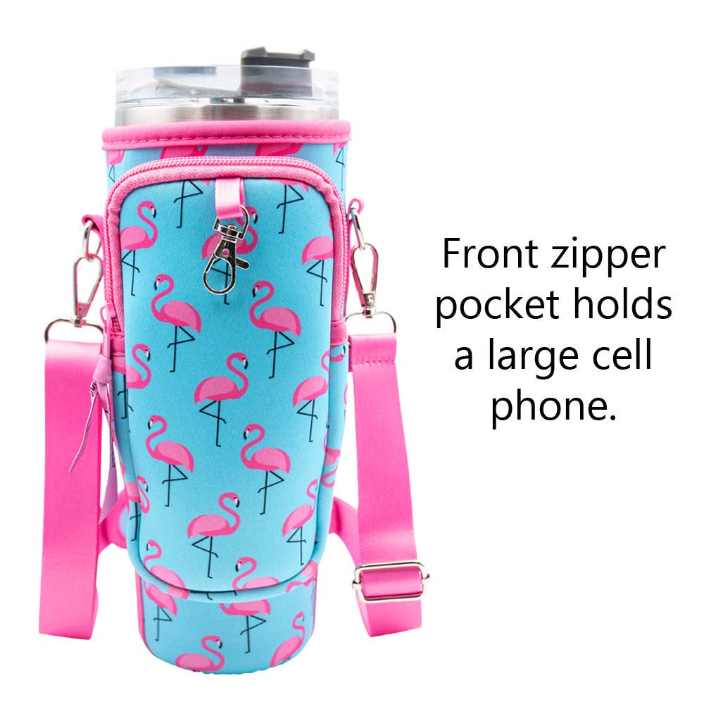 Laberri - Wholesale Crossbody Bag - Women's - 40 oz Tumbler "Handle" Bag - Flamingos2
