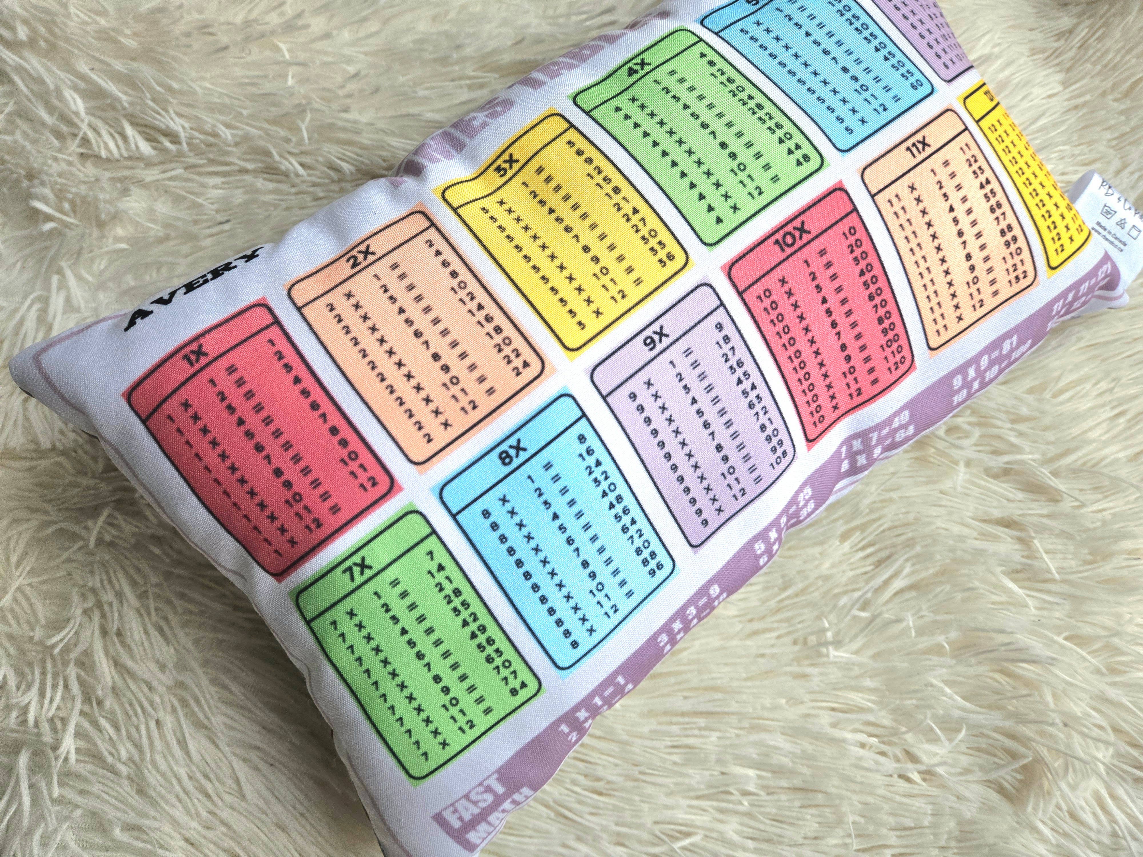 RB & Co. Pillows and Home - Wholesale Throw/Decorative Pillow - Multiplication Table Pillow, Times Tables Pillow, Classroom 0
