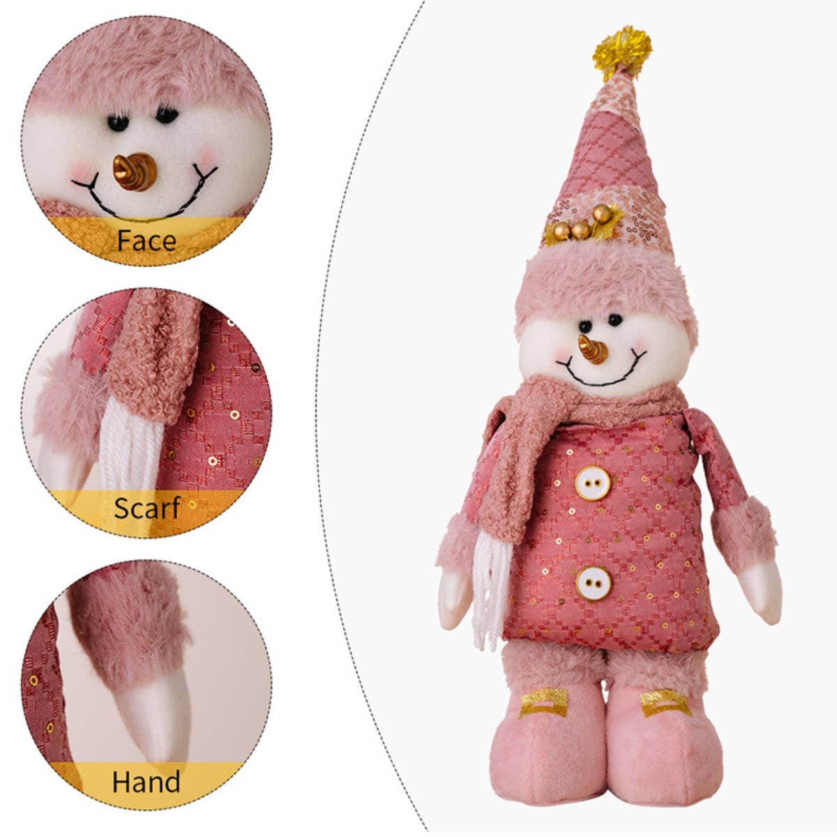 NINEXIS - Wholesale Christmas Decoration - CWMM2995_PINK SANTA DOLL RETRACTABLE ELK DECORATION3