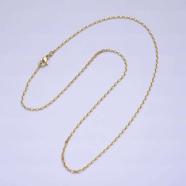 1.8mm Cable Chain necklace Dainty gold Cable Link chain 17.5", 20" chain | WA-1642 WA-1643 Clearance Pricing for wholesale by Aim Eternal