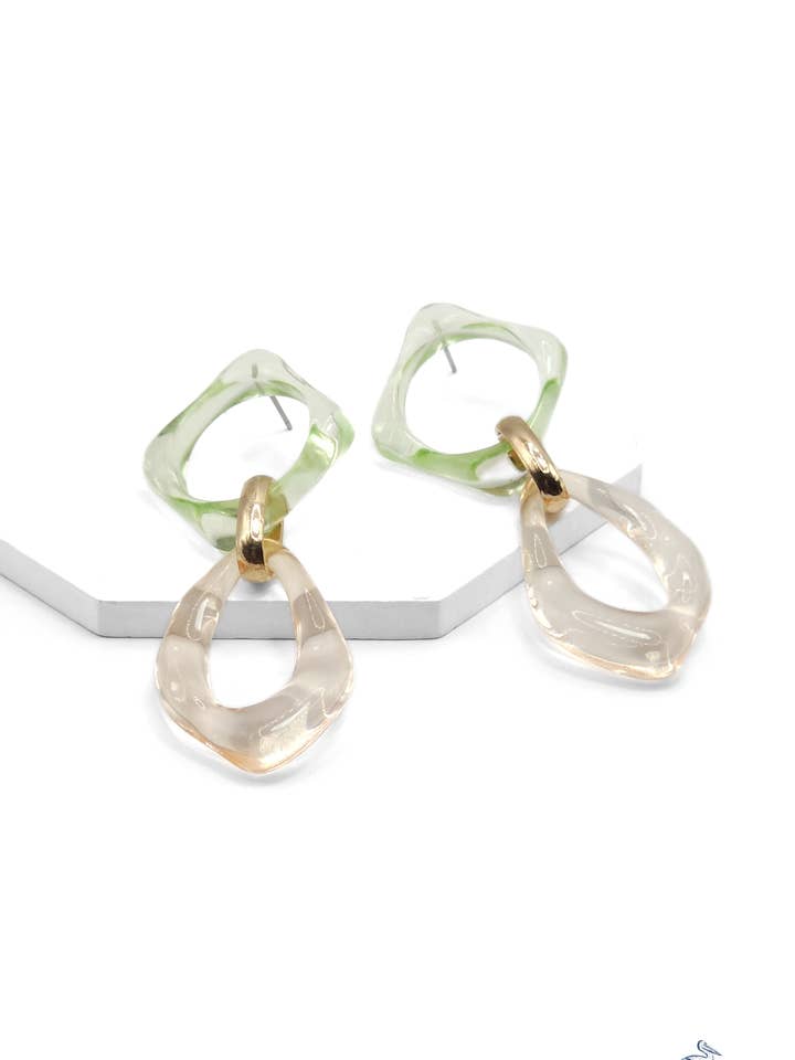 Pastel Puzzle - Boucles d'oreilles multi pour la vente par Sunset Marsh LLC