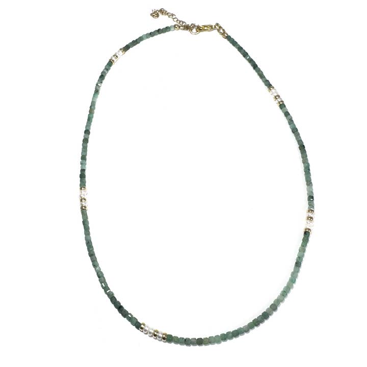 MINI BEADED EMERALD & PEARL for wholesale by Rachel Nathan