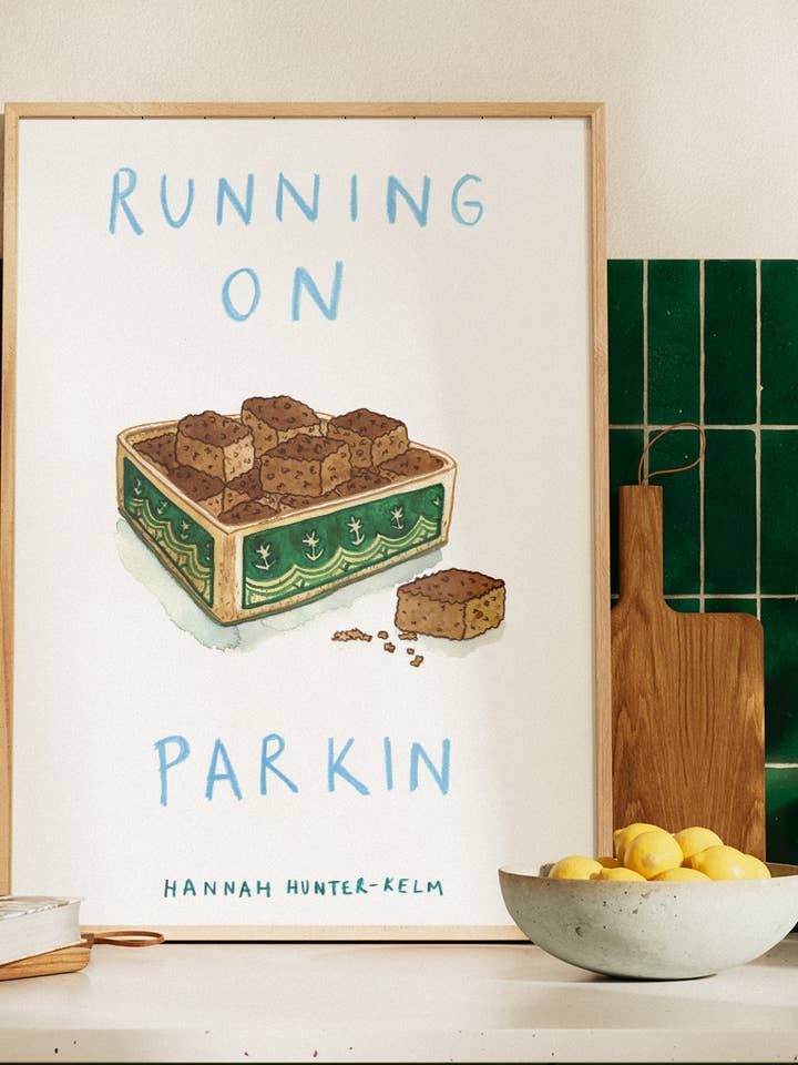 Yorkshire Parkin - Yorkshire Food Kitchen Print for wholesale by Hannah Hunter-Kelm