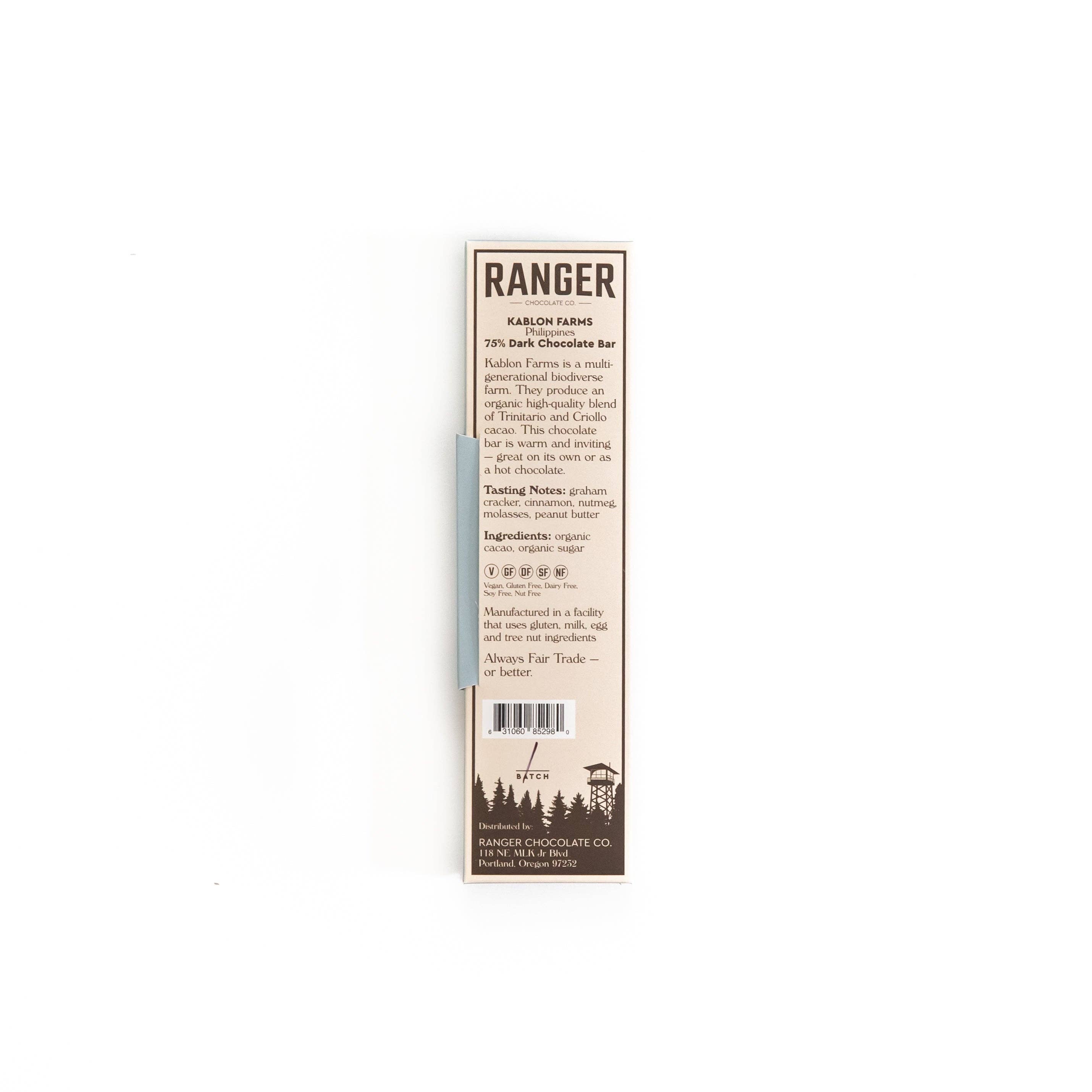Ranger Chocolate Co. - Wholesale Chocolate Bar - Kablon, Philippines, 75% Dark Chocolate Bar (Single-origin)4