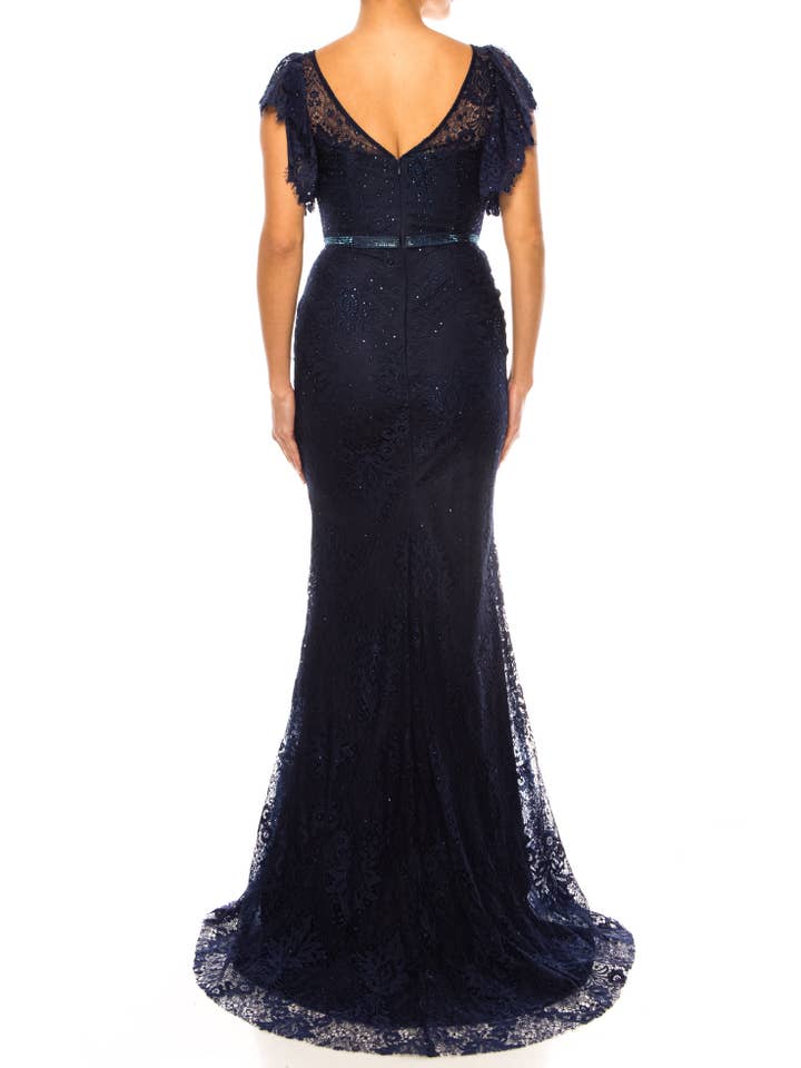NAVY Aspeed Embellished Lace Long Mermaid Evening Dress for wholesale on Faire1