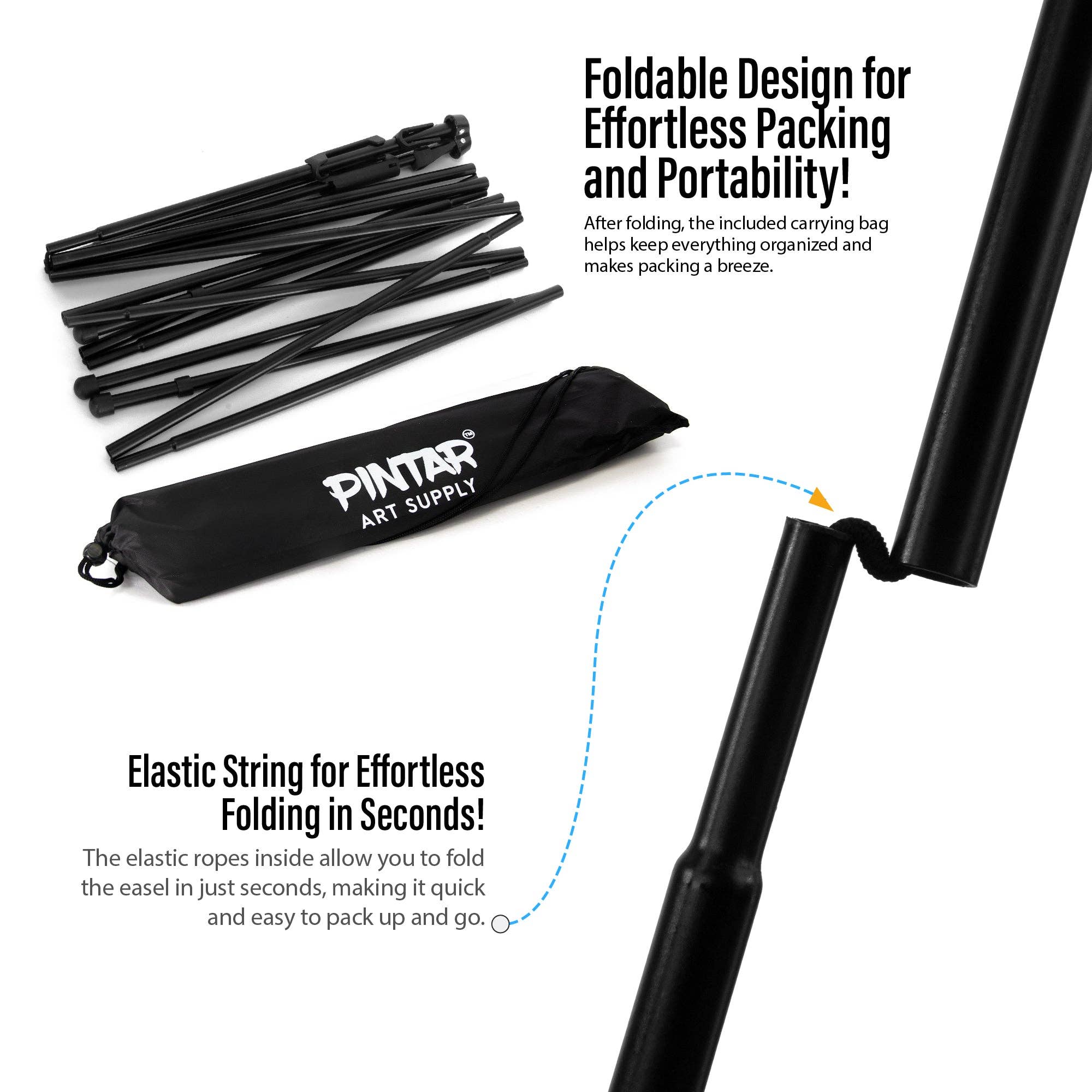 Pintar Art Supply - Wholesale Easel - Pintar Portable Metal Tripod Art Easel Stand with Bag3