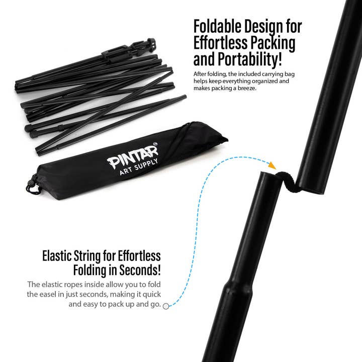 Pintar Art Supply - Wholesale Easel - Pintar Portable Metal Tripod Art Easel Stand with Bag3