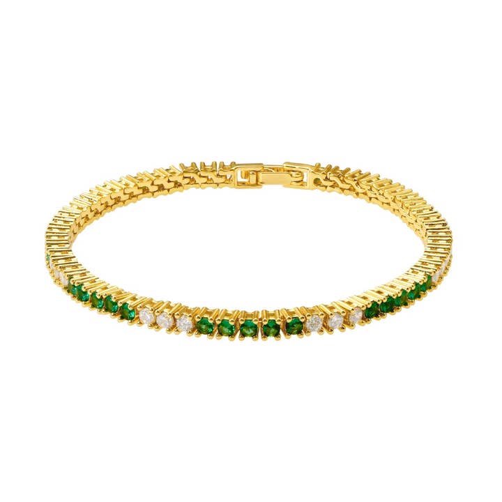 Josephine Emerald Tennis Bracelet for wholesale by Sahira Jewelry Design