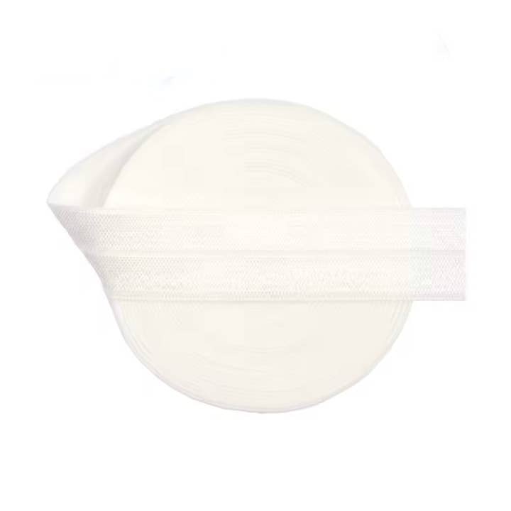 White fold over elastic, white girl elastic band for wholesale by Jazy and Eve