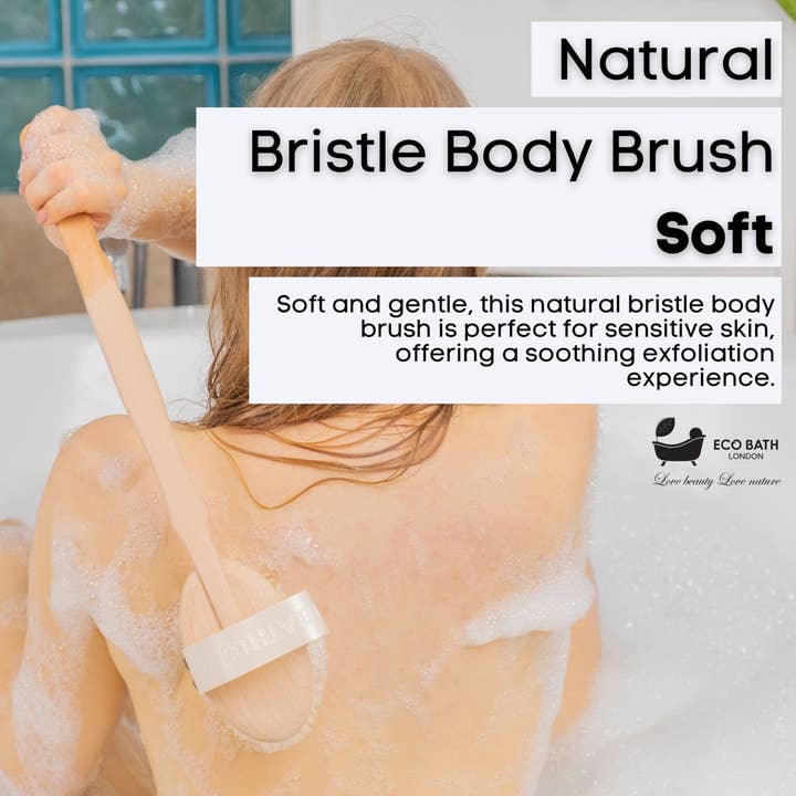 Eco Bath London - Wholesale Body Brush - Eco Bath Natural Bristle Body Brush Detachable with Soft Bristles