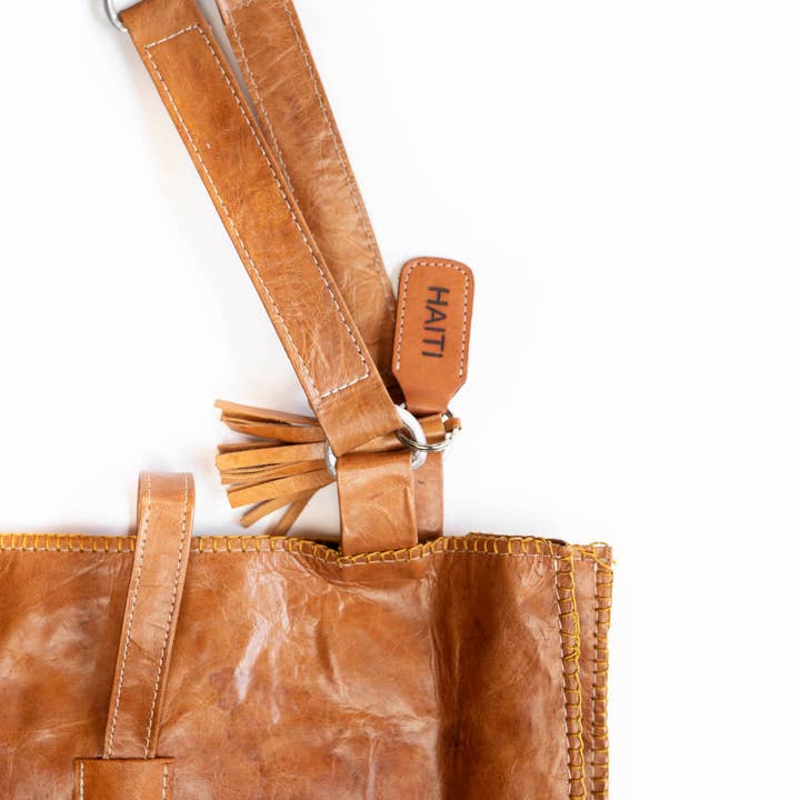 2nd Story Goods + Haiti Design Co – Sacola - Mulher por atacado – Bolsa de couro de cabra1