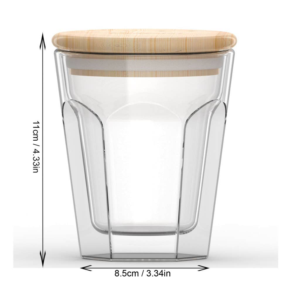TABLESETTERS LIMITED - Wholesale Drinkglas/beker - Dubbelwandige beker met bamboedeksel set van 25