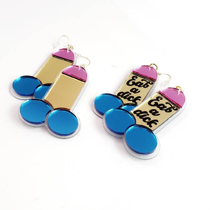 Shiny Peen Mirror Acrylic Earrings for wholesale by Mixtape Your Life