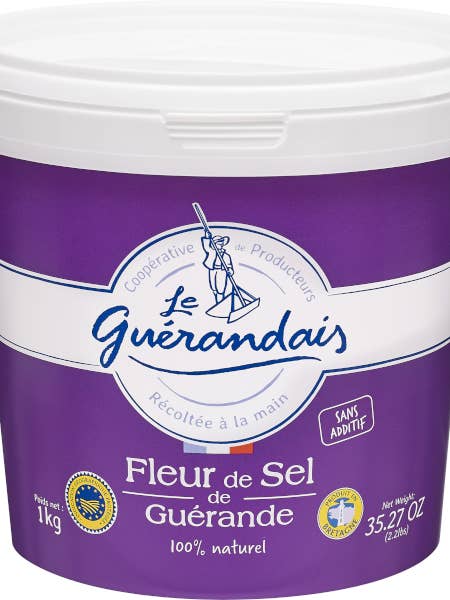Le Guérandais Fleur de sel de Guérande, small pail for wholesale by French Feast