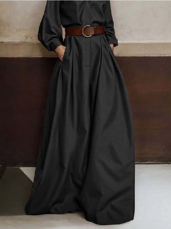 FurDecoration - Wholesale Jumpsuit - Women's - Loose Button Front Long Sleeve Jumpsuit1