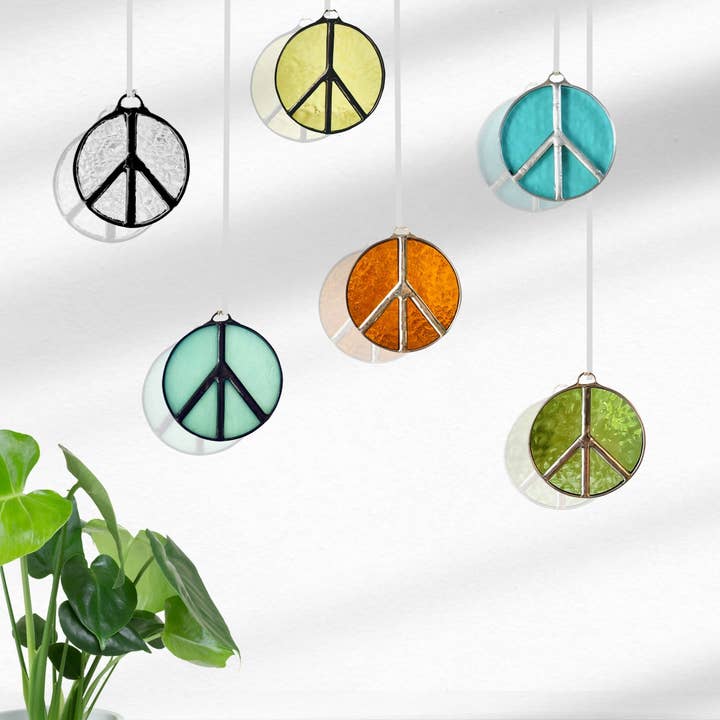 Samara Designs Studio - Wholesale Suncatcher - Glass Peace Sign Suncatcher8