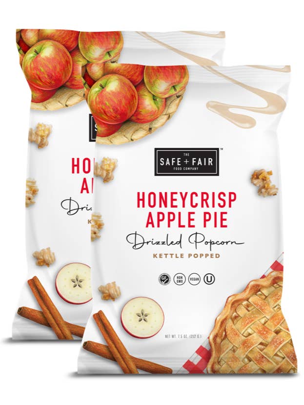 Honeycrisp Apple Pie Drizzled Popcorn Pack for wholesale by The Safe + Fair Food Company
