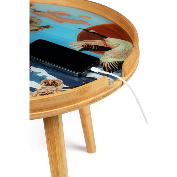 Bergamaschi & Vimercati S.p.a. - Wholesale Side Table - Fuji Excelsa coffee table in bamboo and tempered glass ø45 cm – Multicolor design inspired by Japanese landscapes6