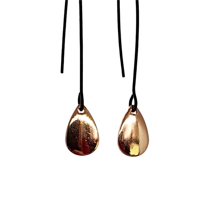 Black & Rose Gold Tear Drop Dangles for wholesale by Madella Designs