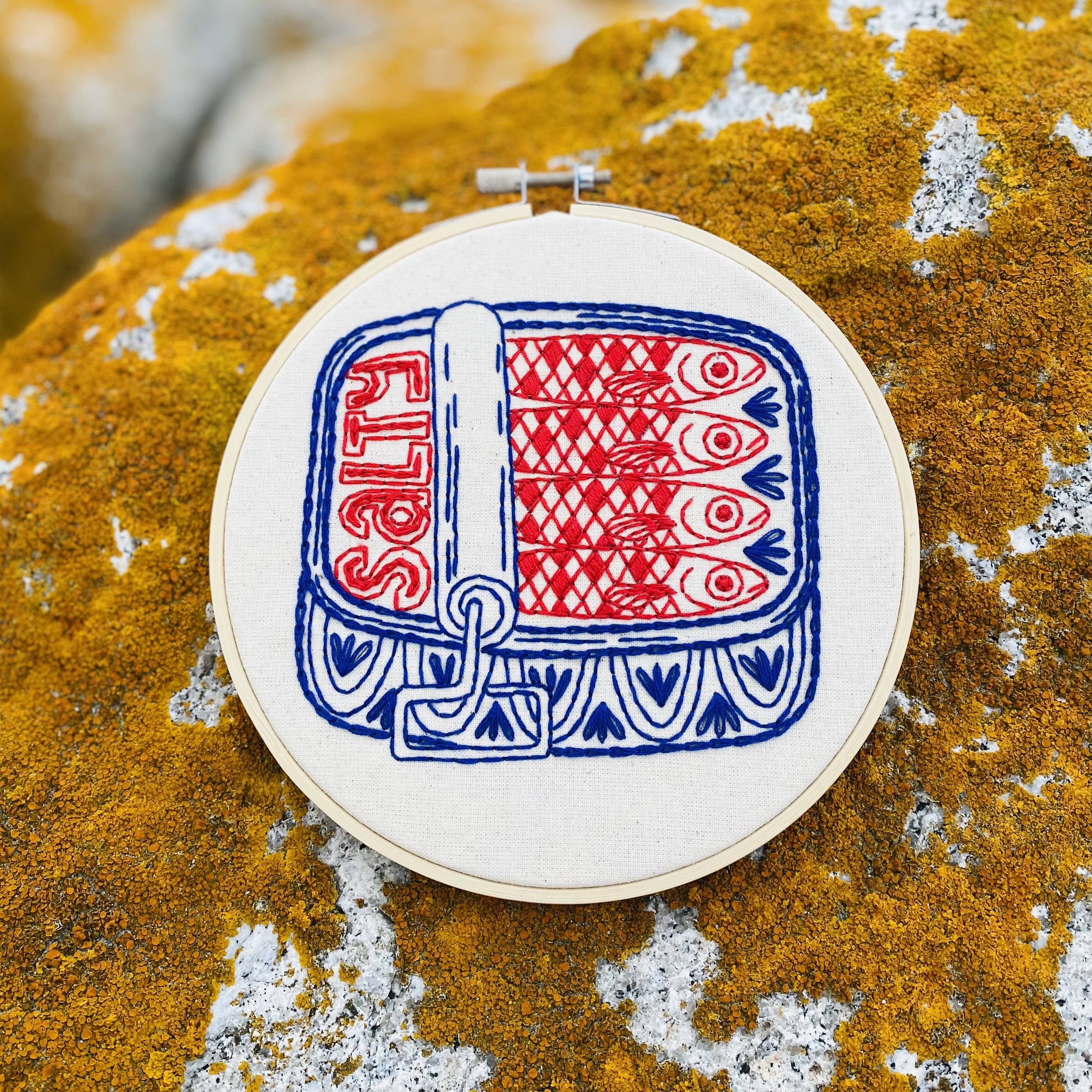 Hook, Line & Tinker Embroidery Kits - Wholesale Embroidery/Cross Stitch Supplies - Sardines Complete Embroidery Kit3