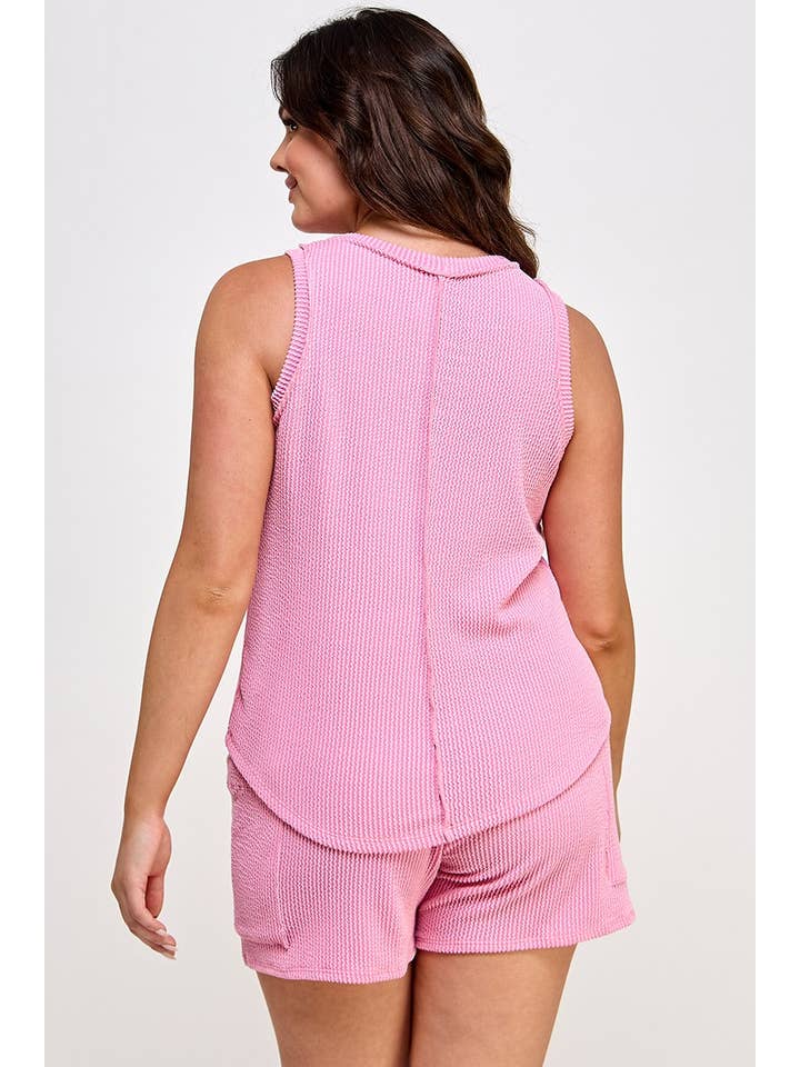 Haute Fox Plus Size & Contemporary - Wholesale Shorts - Women's - Plus Size Ribbed Cargo Shorts with Pockets JK18700-P3