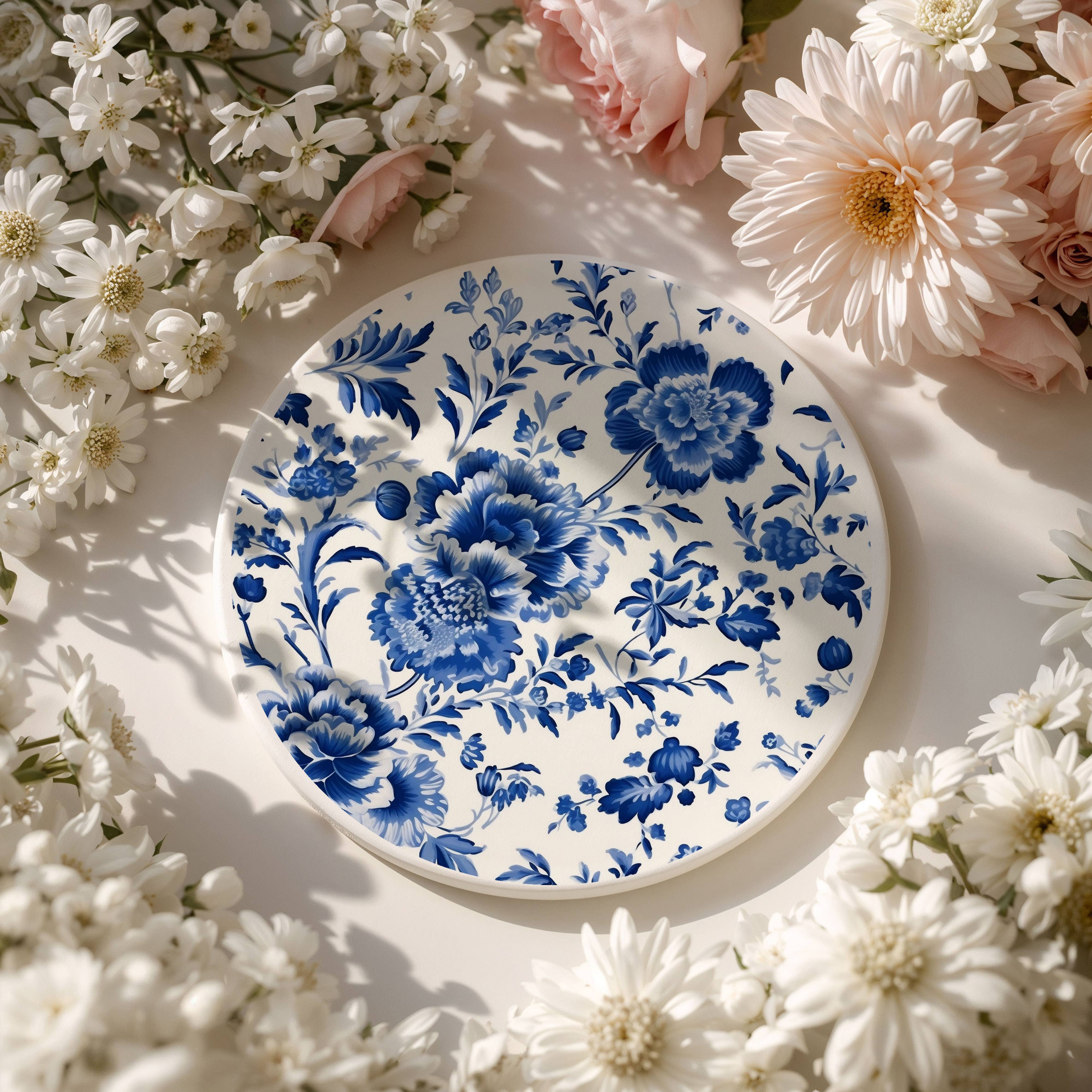 Gia Roma - Wholesale Decorative Tabletop Object - Blue Country Coaster Elegant Grandmillennial Blue Home Decor84