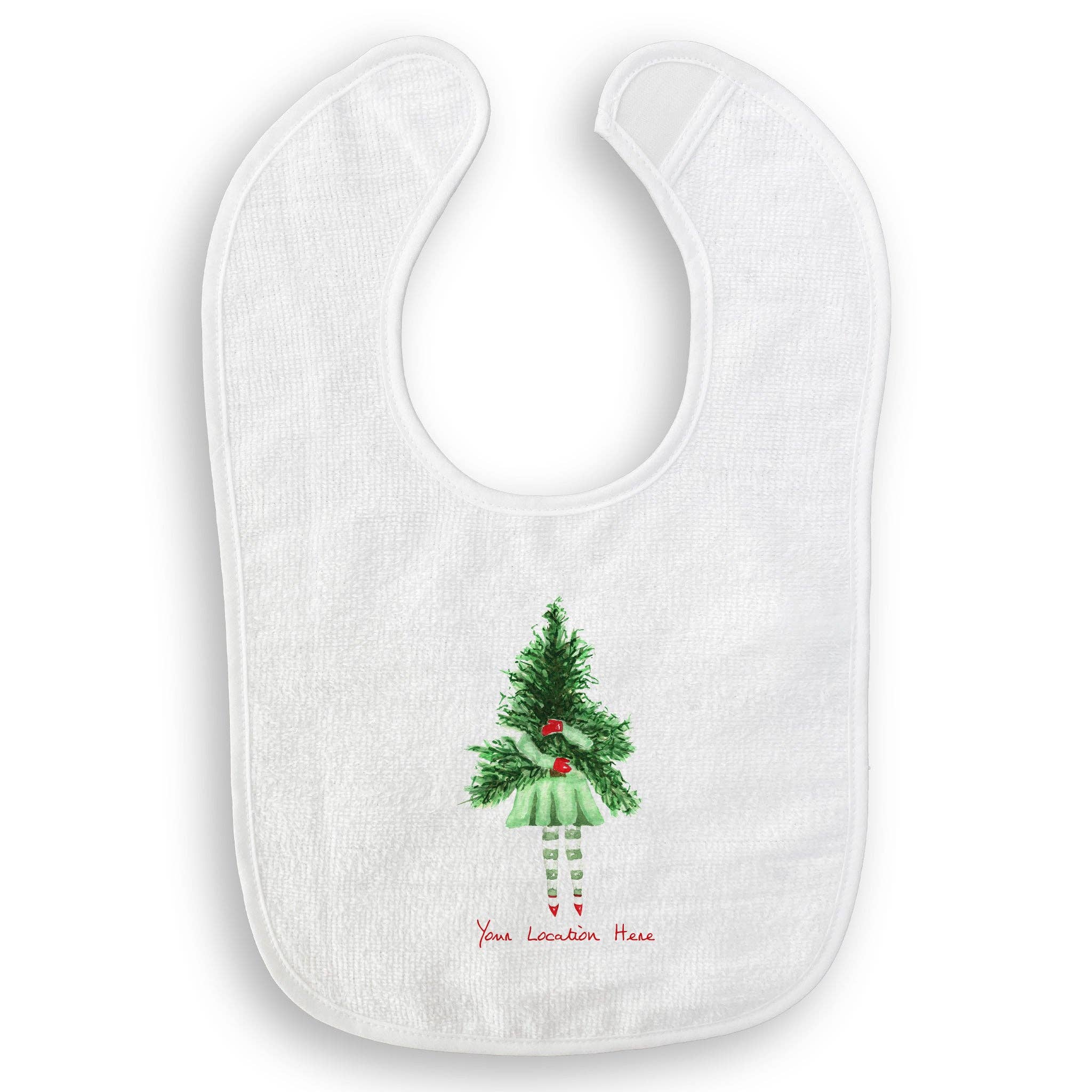 French Graffiti – wholesale Tea towel – Lady with Christmas Tree and Location15