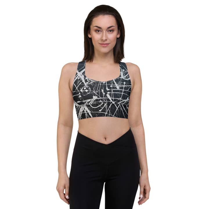 Longline Sports Bra- Black for wholesale by Tuckstreet