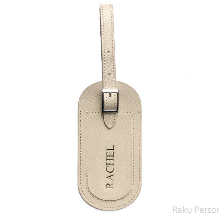 rakupersonalized - Wholesale Luggage Tag - Monogram Luggage Tag Initial Ivory Leather, Initial Letter Luggage Tag Wedding Favor, Monogrammed Leather Couples Gift, Travel Accessories