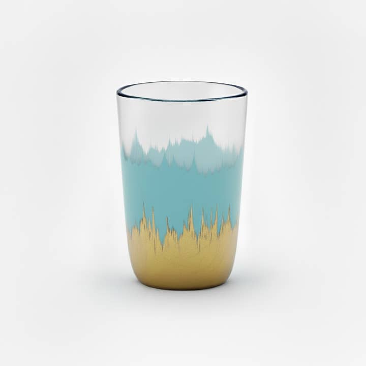 Abstract Color Base Metallic Finish Shot Glass for wholesale by Zim Designs