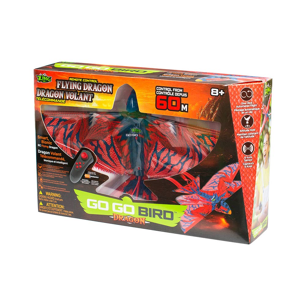 Zing - Wholesale Toy Set - Kids - Zing Go Go Bird Dragon - Remote Control Flying Dragon