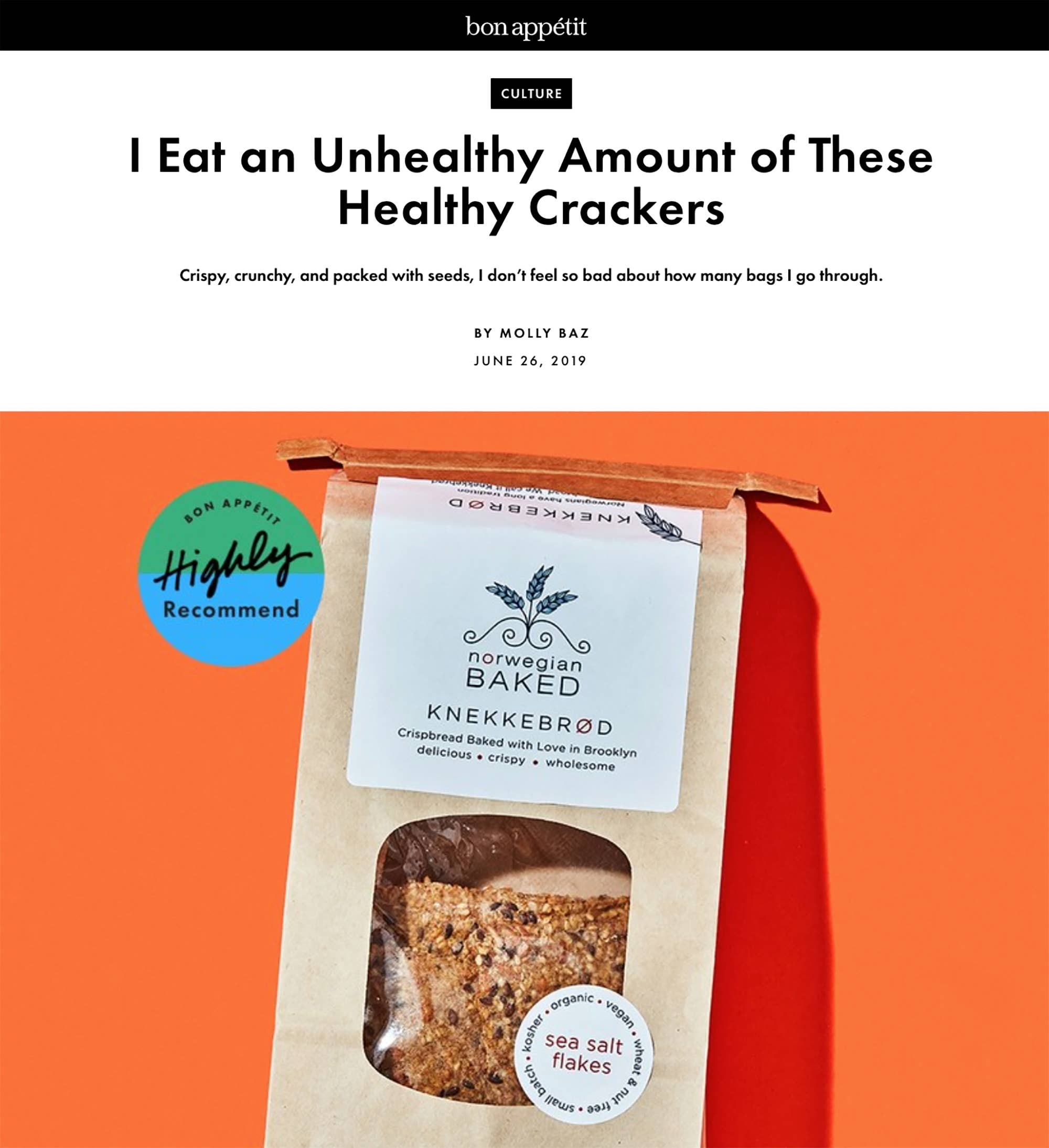 Norwegian Baked - Wholesale Crackers - Sea Salt Flakes Knekkebrød / Organic Vegan Crispbread13