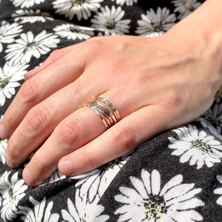 Laura J Designs - Wholesale Band/Stacked Ring - Textured Stacking Rings