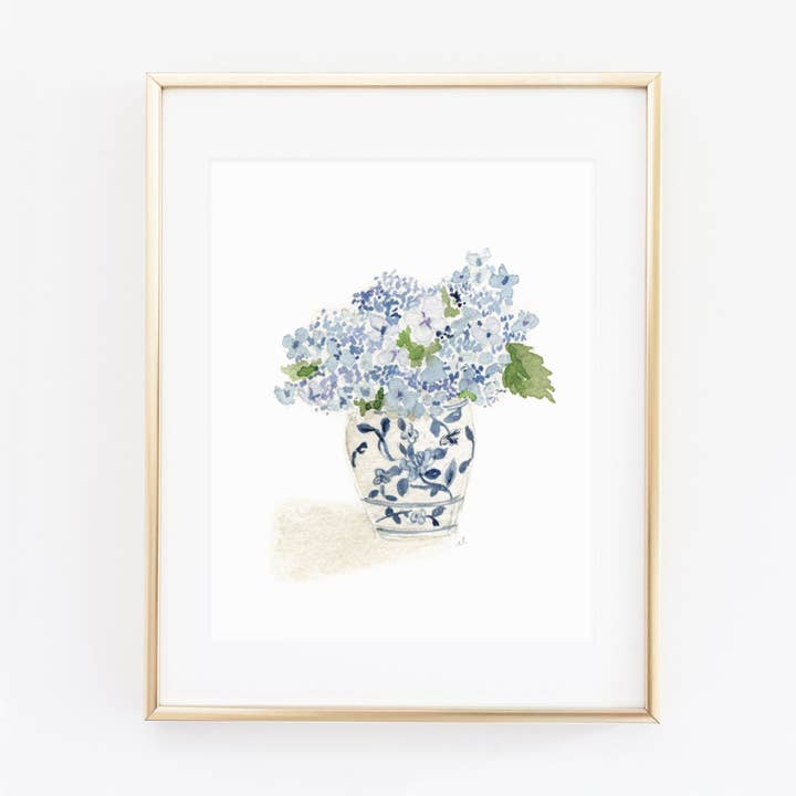 hydrangea bouquet art print for wholesale by emily lex studio