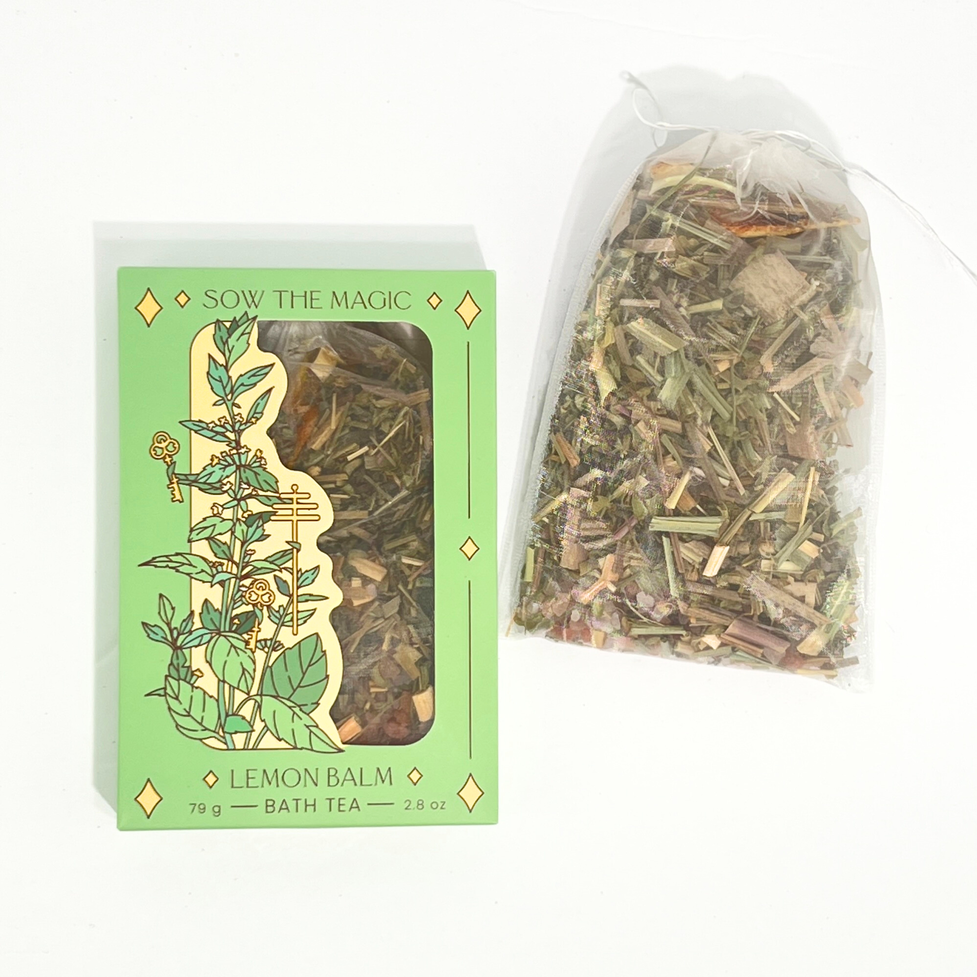 Sow the Magic – wholesale Bath & body set – Lemon Balm Tarot Botanical Bath Tea Box1