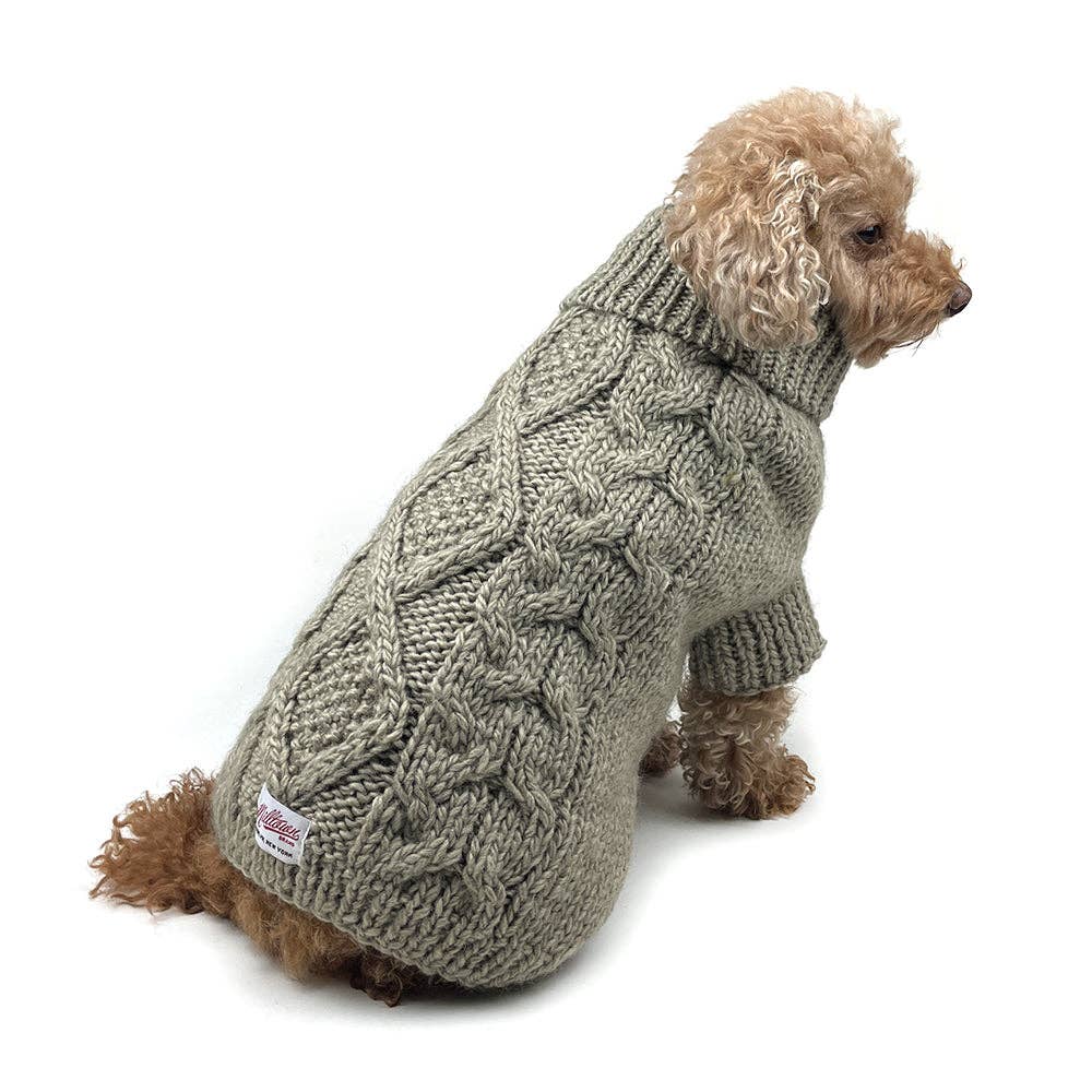 Milltown Brand - Wholesale Pet Sweater - Dog - Fisherman Cable Knit Dog Sweater - Beige8