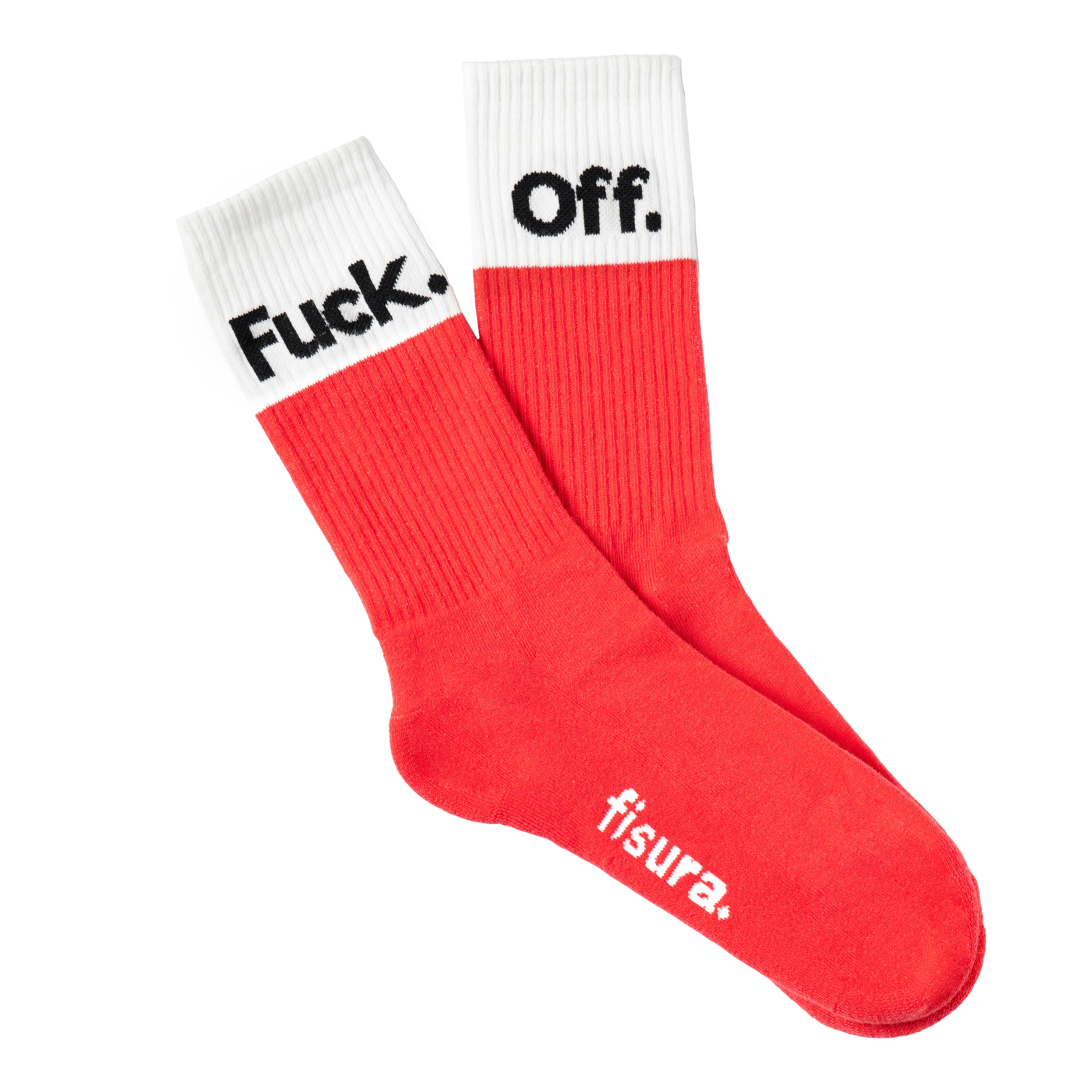 Fisura - Wholesale Socks - Unisex - Pair of Viva Magenta “Fuck Off” socks0