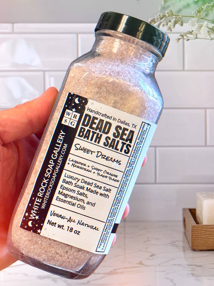 Sweet Dreams Dead Sea Bath Salts for wholesale by White Rock Soap Gallery